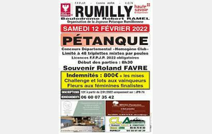 Triplette mixte Rumilly, Pascale, Jean Luc et Bruno en demi finale ( publié le 01/03/2022)