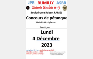 Résultat Triplette Rumilly (publié le 05/12/2023)