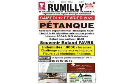 Triplette mixte Rumilly, Pascale, Jean Luc et Bruno en demi finale ( publié le 01/03/2022)